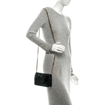 Chanel Patent Timeless CC Wallet On Chain WOC Black 2 of 9