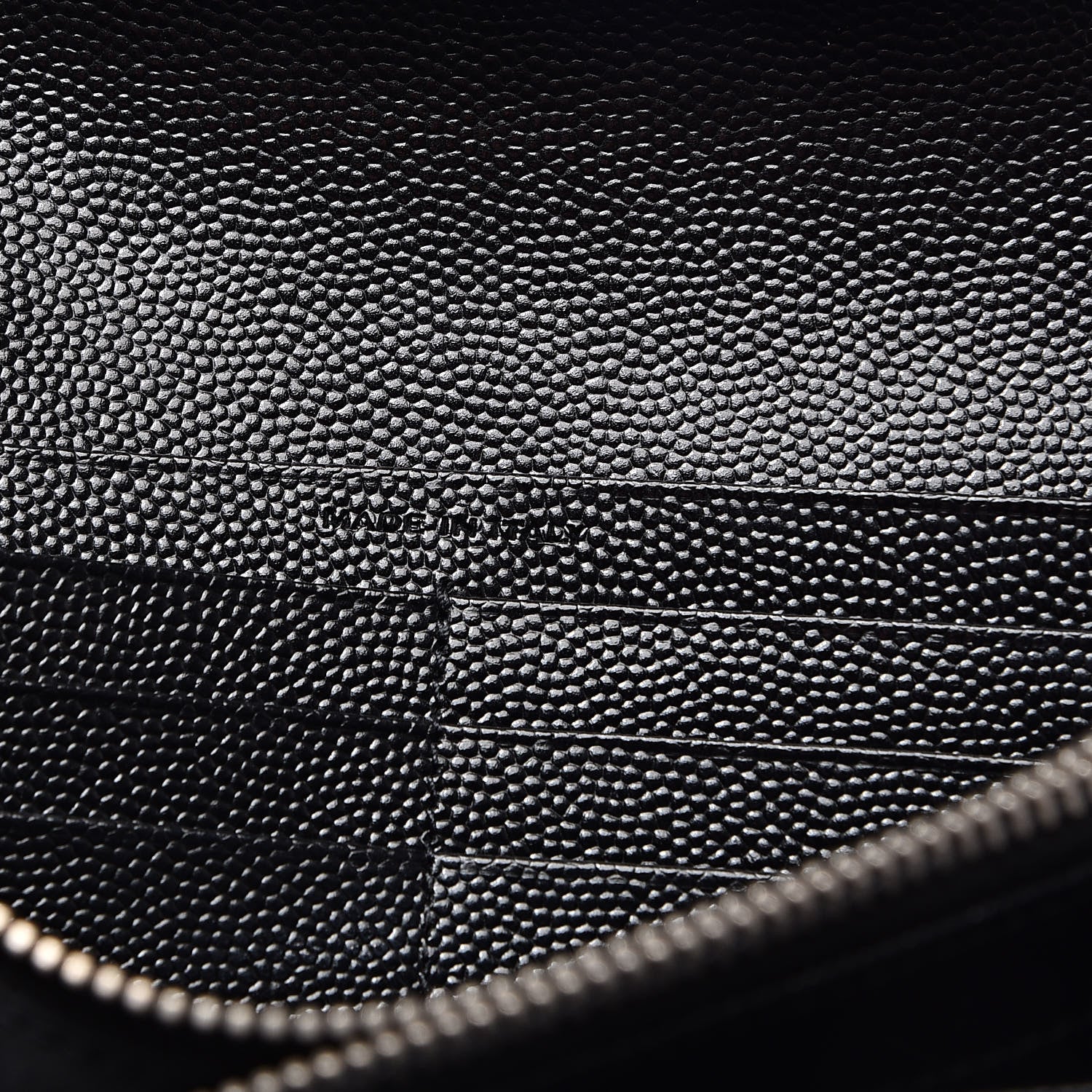 Saint Laurent Grain De Poudre Matelasse Chevron Small Monogram Chain Wallet Black 7 of 8