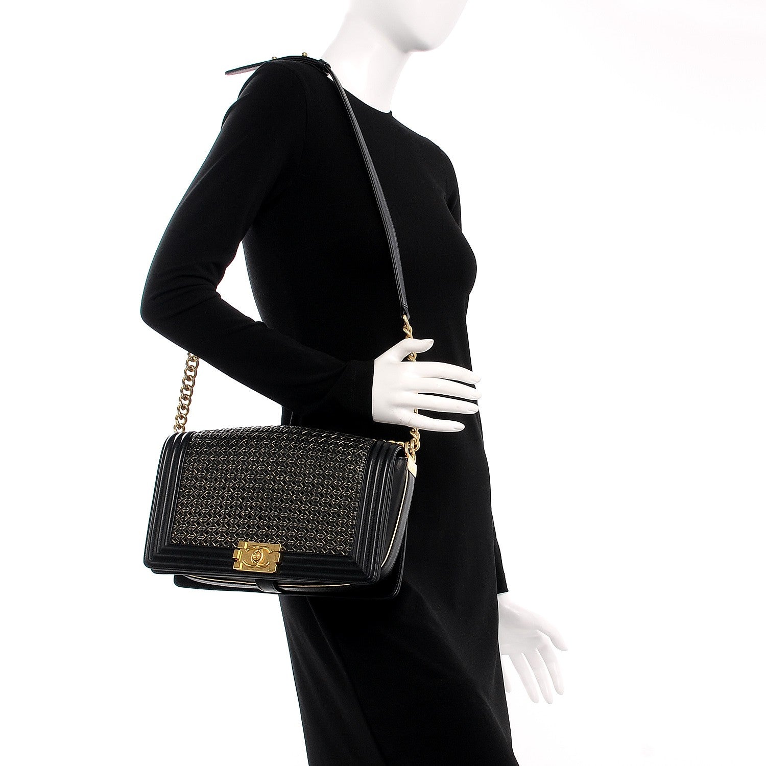 Chanel Braided Sheepskin Large Boy Reverso Flap Black 2 of 8