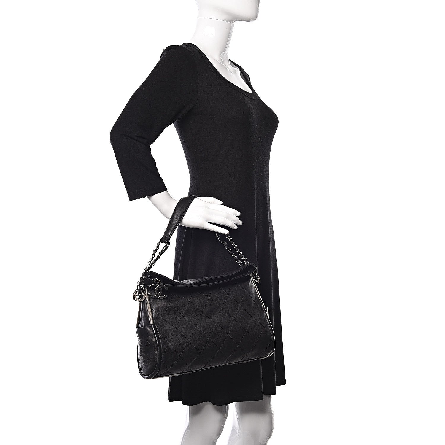 Chanel Lambskin Stitched Medium Ultimate Soft Tote Black 2 of 11