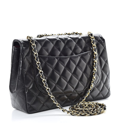 Chanel Lambskin Quilted Jumbo Single Flap Black 3 of 17