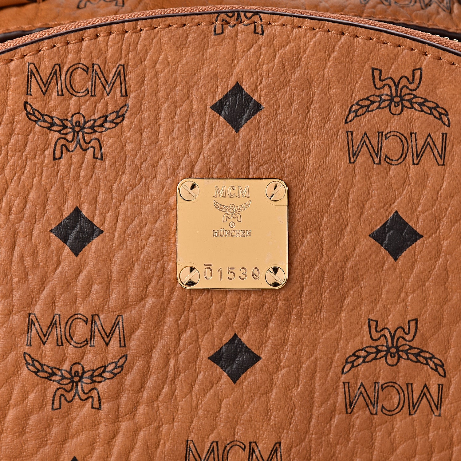 MCM Visetos Mens Medium Stark Backpack Cognac 8 of 8