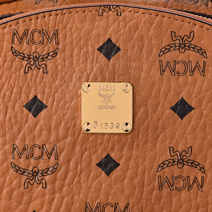 MCM Visetos Mens Medium Stark Backpack Cognac 8 of 8