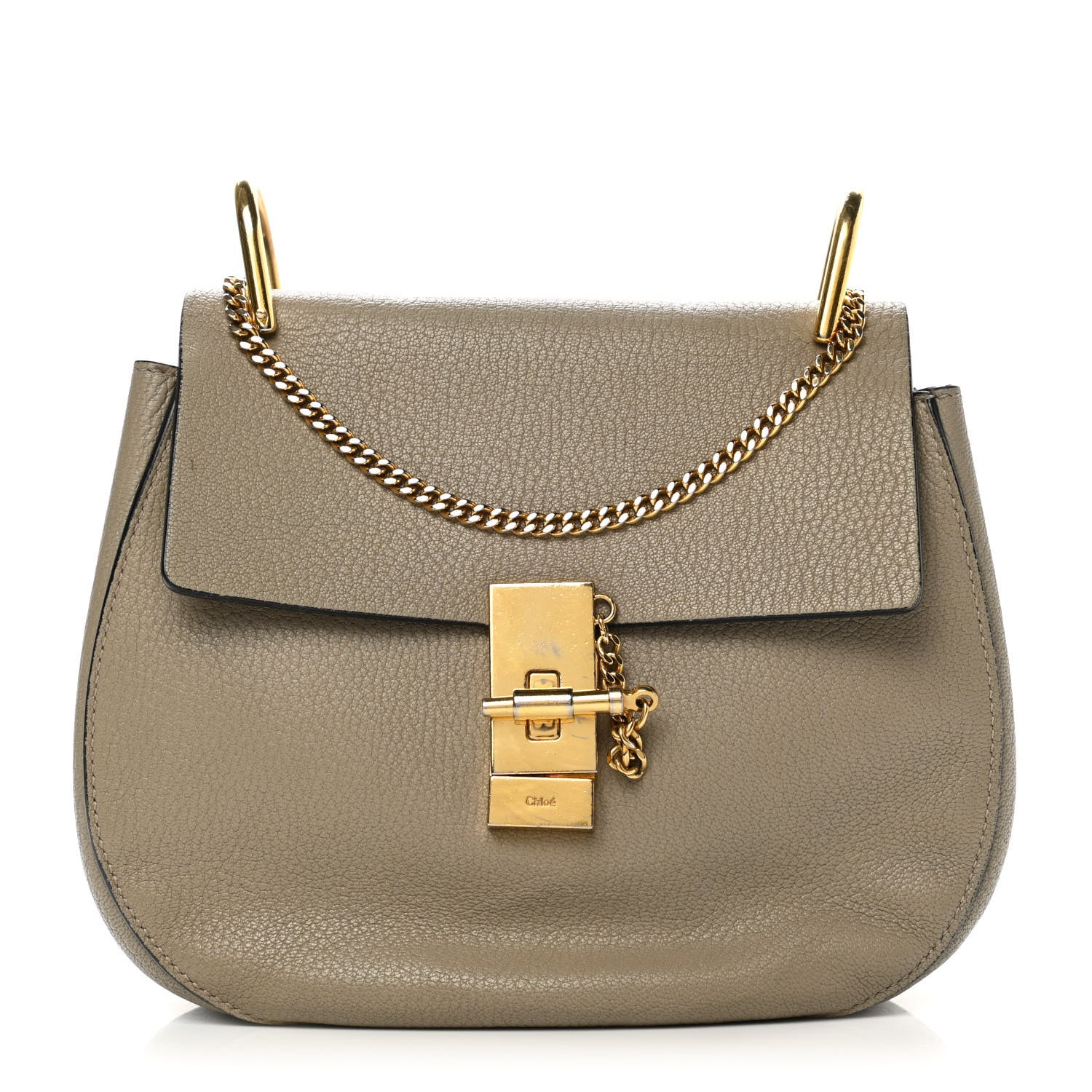 Chloe Grained Lambskin Drew Shoulder Bag Motty Grey 1 of 18
