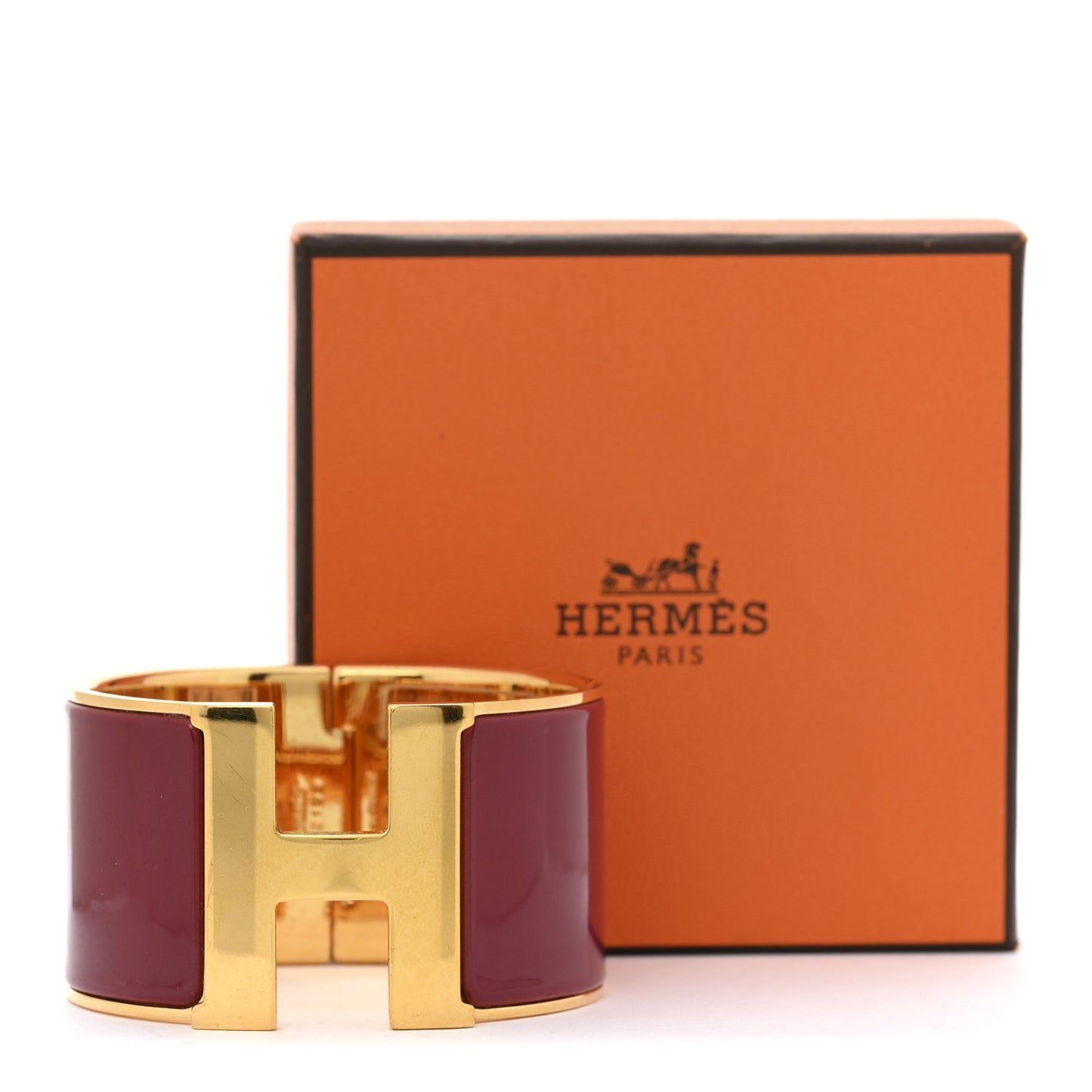 Enamel Extra Wide Clic Clac H Bracelet PM Rouge De Chine