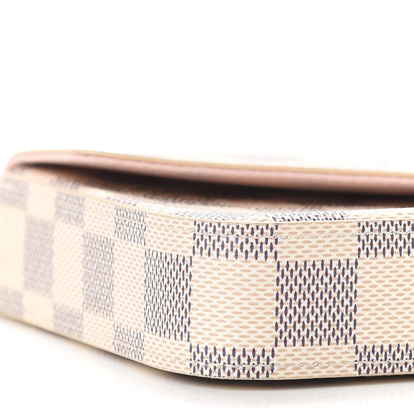 Damier Azur Pochette Felicie Chain Wallet Rose Ballerine