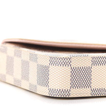 Louis Vuitton Damier Azur Pochette Felicie Chain Wallet Rose Ballerine 8 of 9