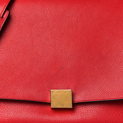 Celine Drummed Calfskin Suede Medium Trapeze Coquelicot 7 of 19