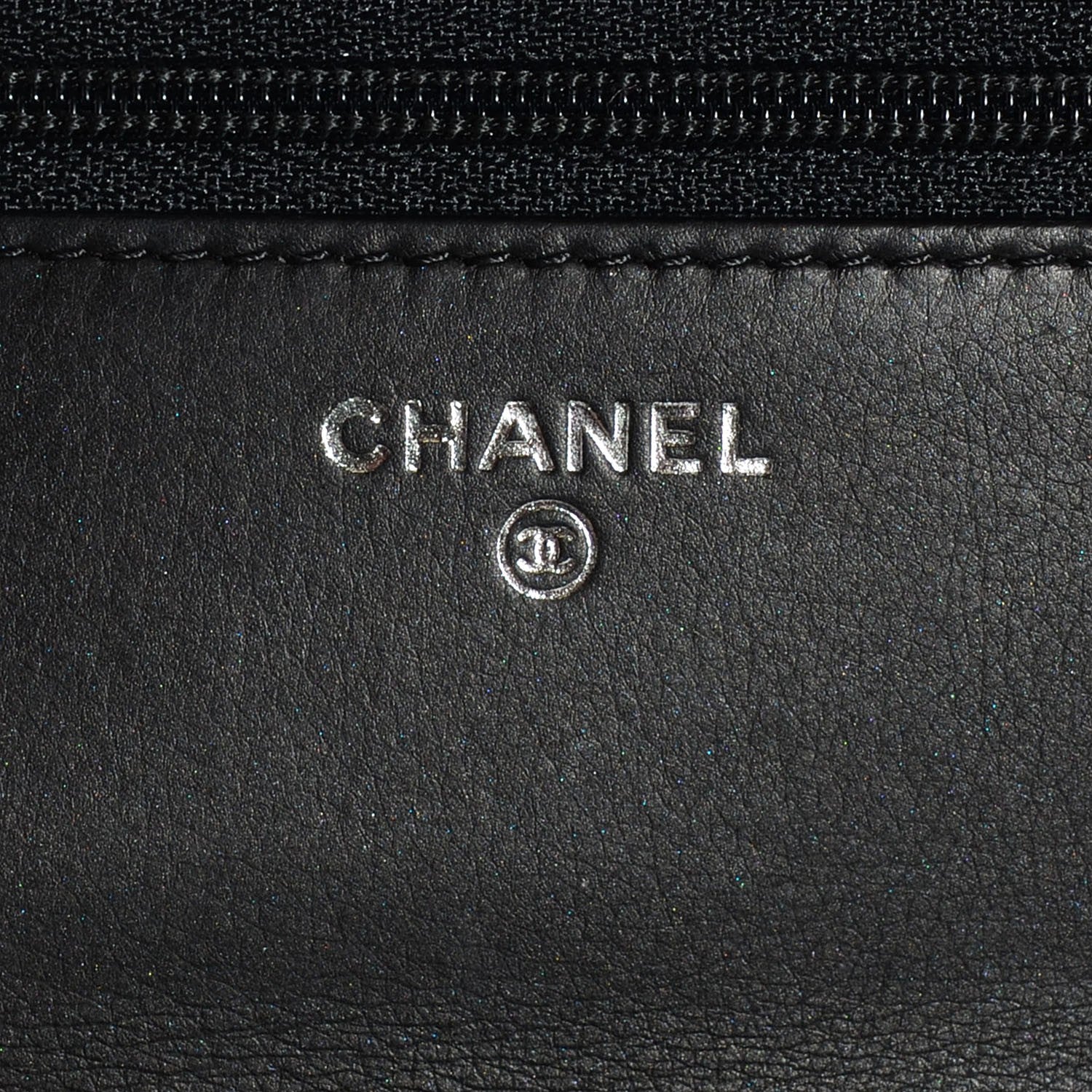 Chanel Calfskin Chevron Boy Wallet On Chain WOC Black 5 of 7