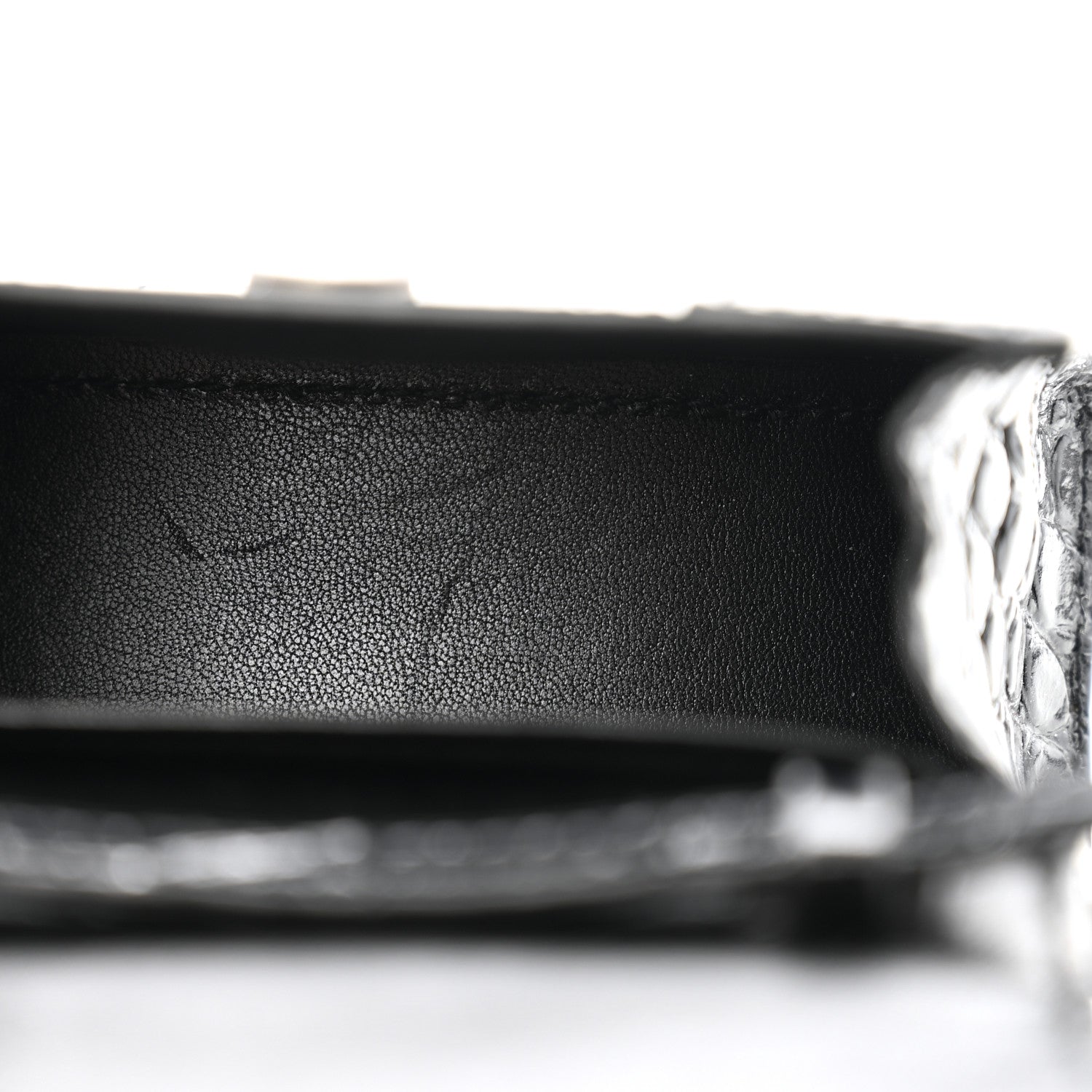 Balenciaga Shiny Calfskin Monochrome Crocodile Embossed Hourglass Top Handle Bag Mini Black 5 of 10