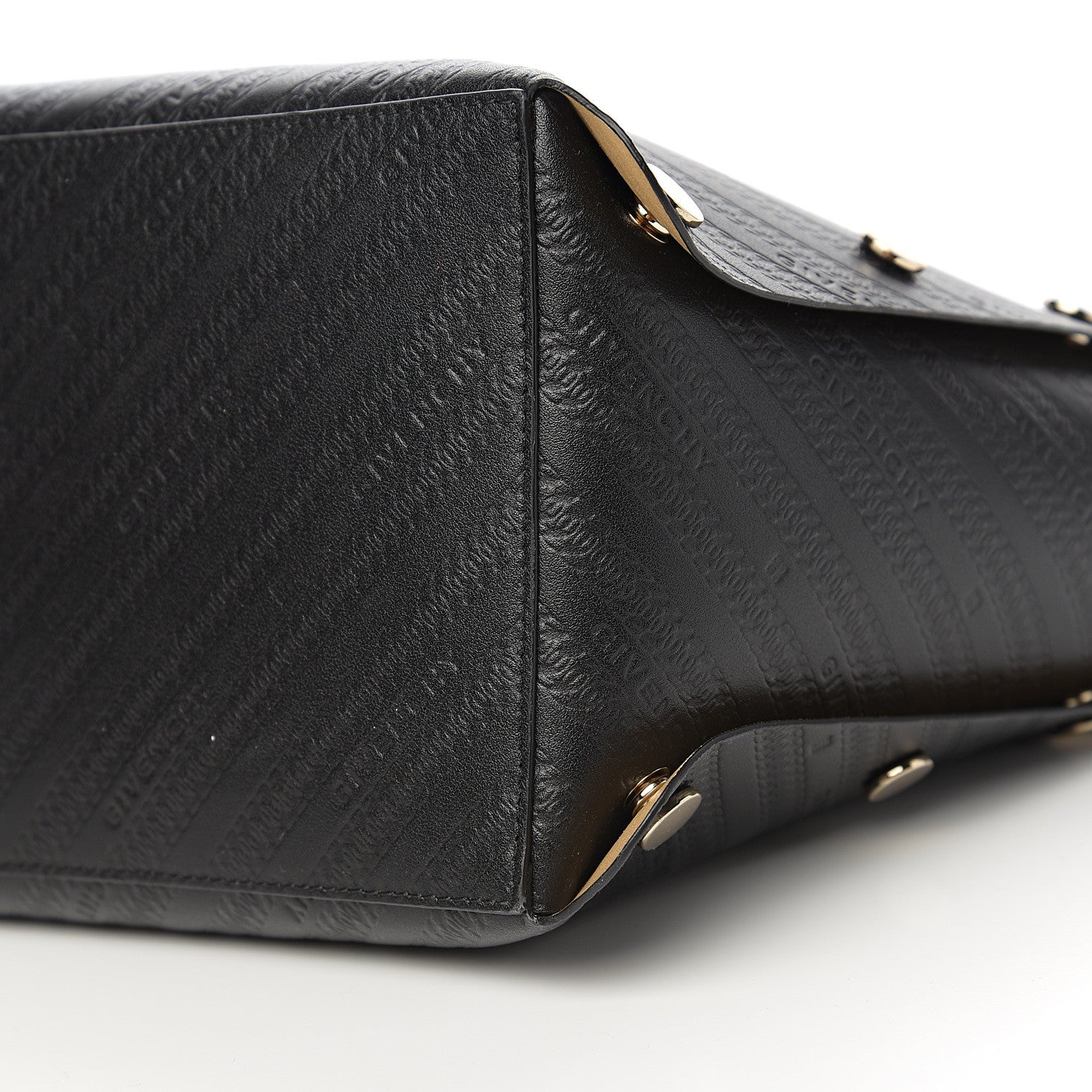 Givenchy Calfskin Chain Embossed Medium Bond Shopper Tote Black 8 of 9