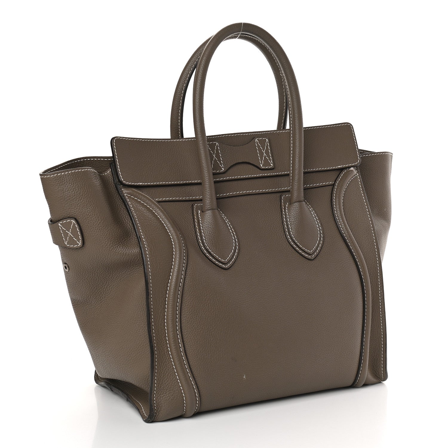 Celine Drummed Calfskin Mini Luggage Souris 3 of 10