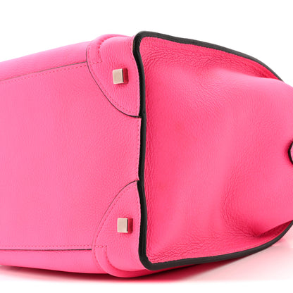 Celine Drummed Calfskin Mini Luggage Fluo Pink 9 of 13