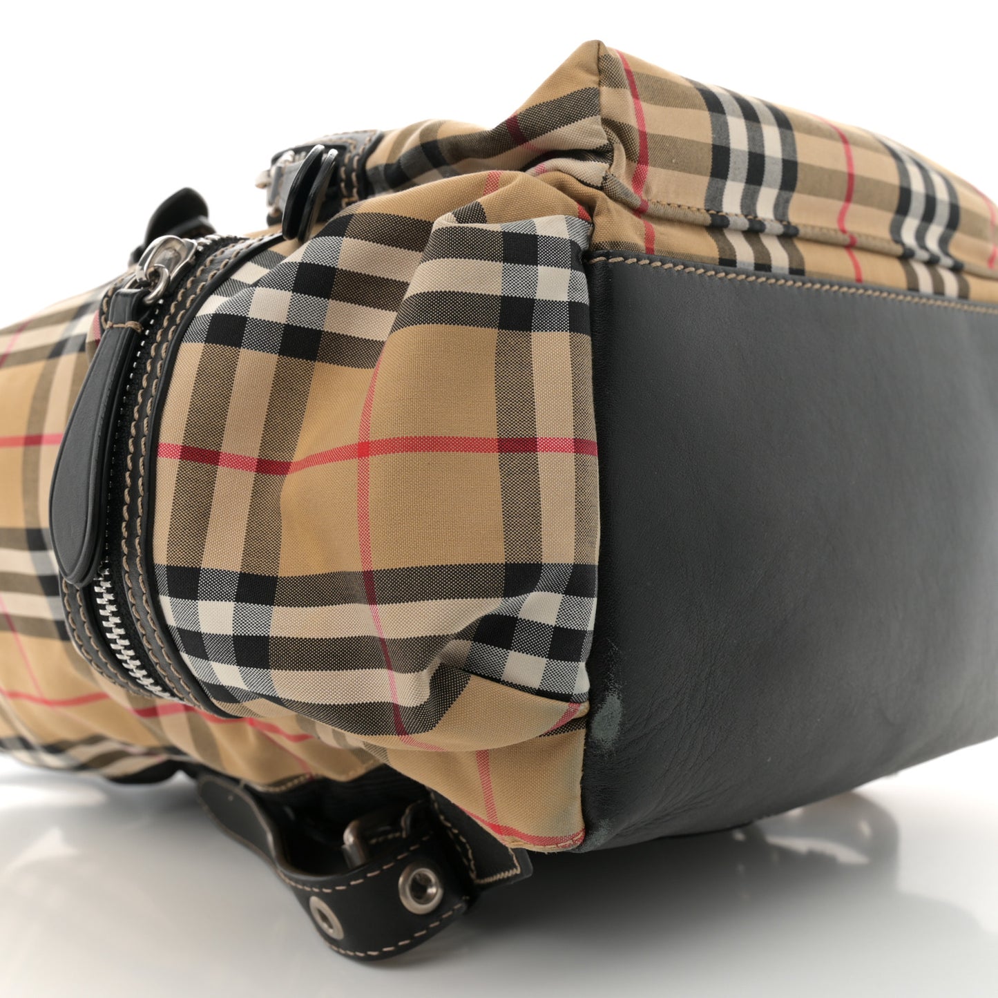 Nylon Vintage Check Medium Rucksack Backpack Antique Yellow