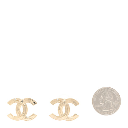 Chanel Metal CC Stud Earrings Gold 2 of 5