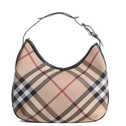 Burberry Supernova Check Medium Barton Hobo Black 1 of 9