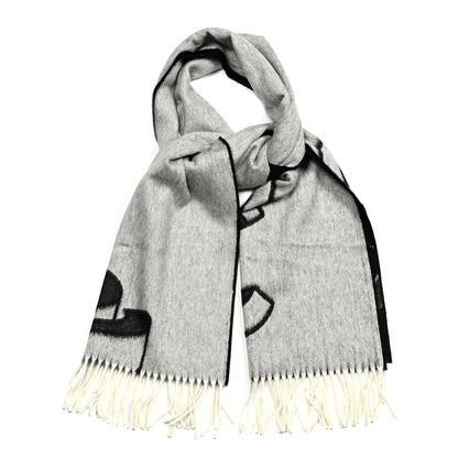 Chanel CC Fringe Stole Black White 1 of 4
