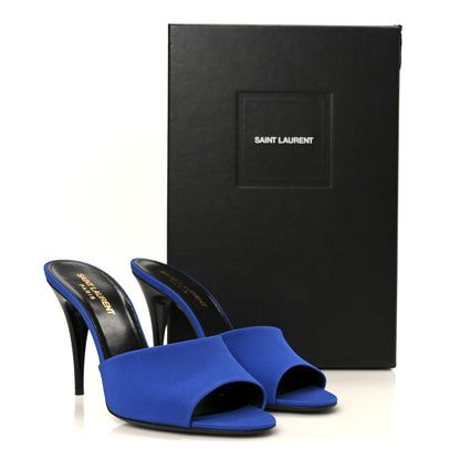 Saint Laurent Crepe De Chine Sandals 37.5 Picasso Blue 10 of 10