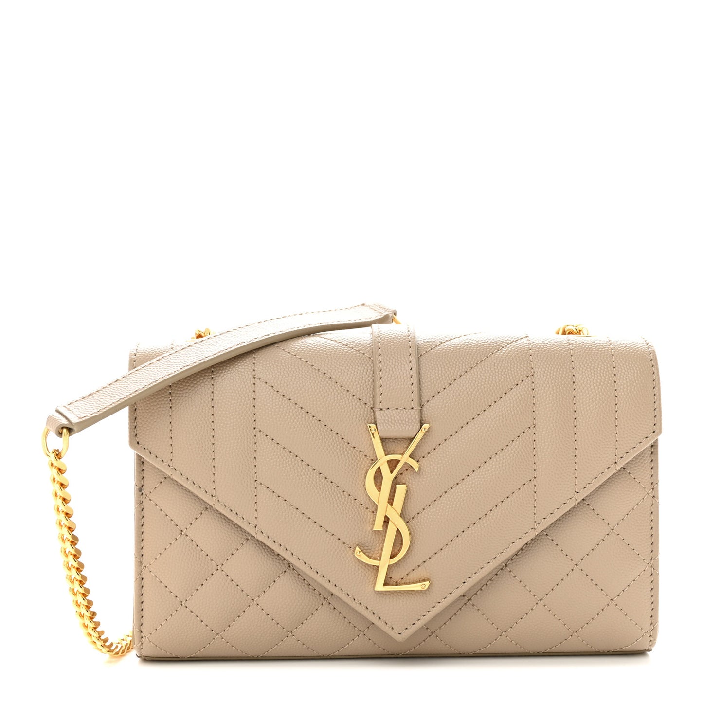 Grain De Poudre Textured Mixed Matelasse Triquilt Small Monogram Satchel Dark Beige