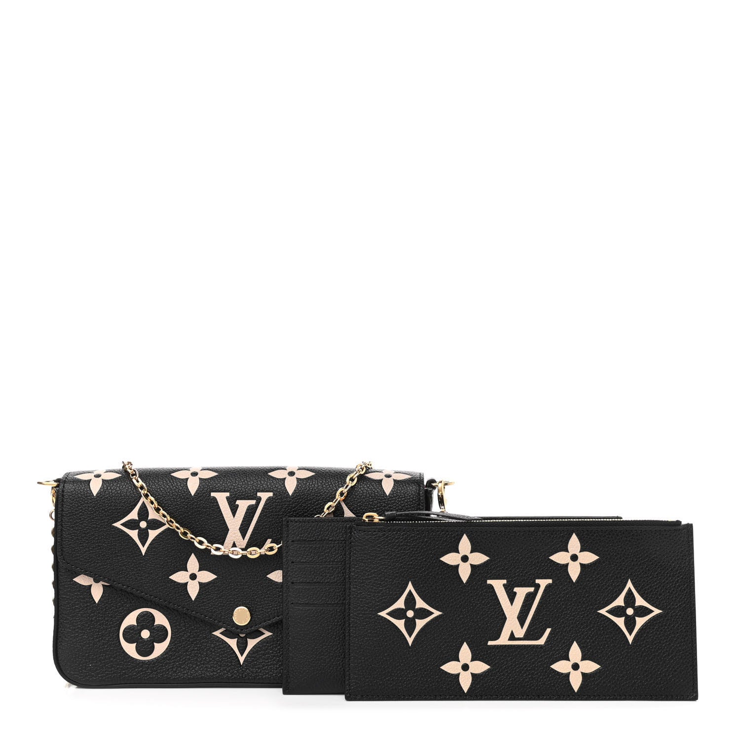 Louis Vuitton Empreinte Monogram Giant Felicie Pochette Black Beige 1 of 11