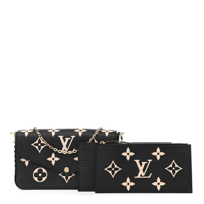 Louis Vuitton Empreinte Monogram Giant Felicie Pochette Black Beige 1 of 11