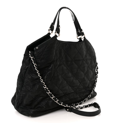 Chanel Iridescent Calfskin Stitched CC Shopping Tote Black 2 of 11