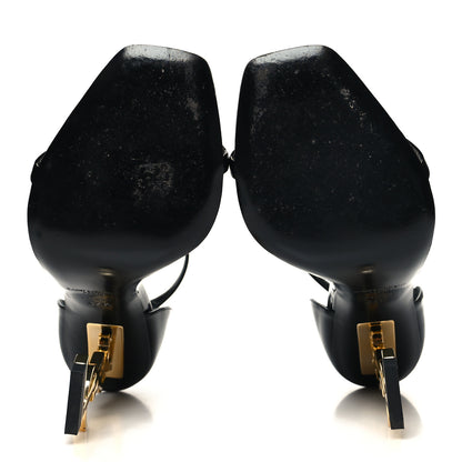 Saint Laurent Patent Calfskin Opyum 110 Sandals 37.5 Black Gold 5 of 9