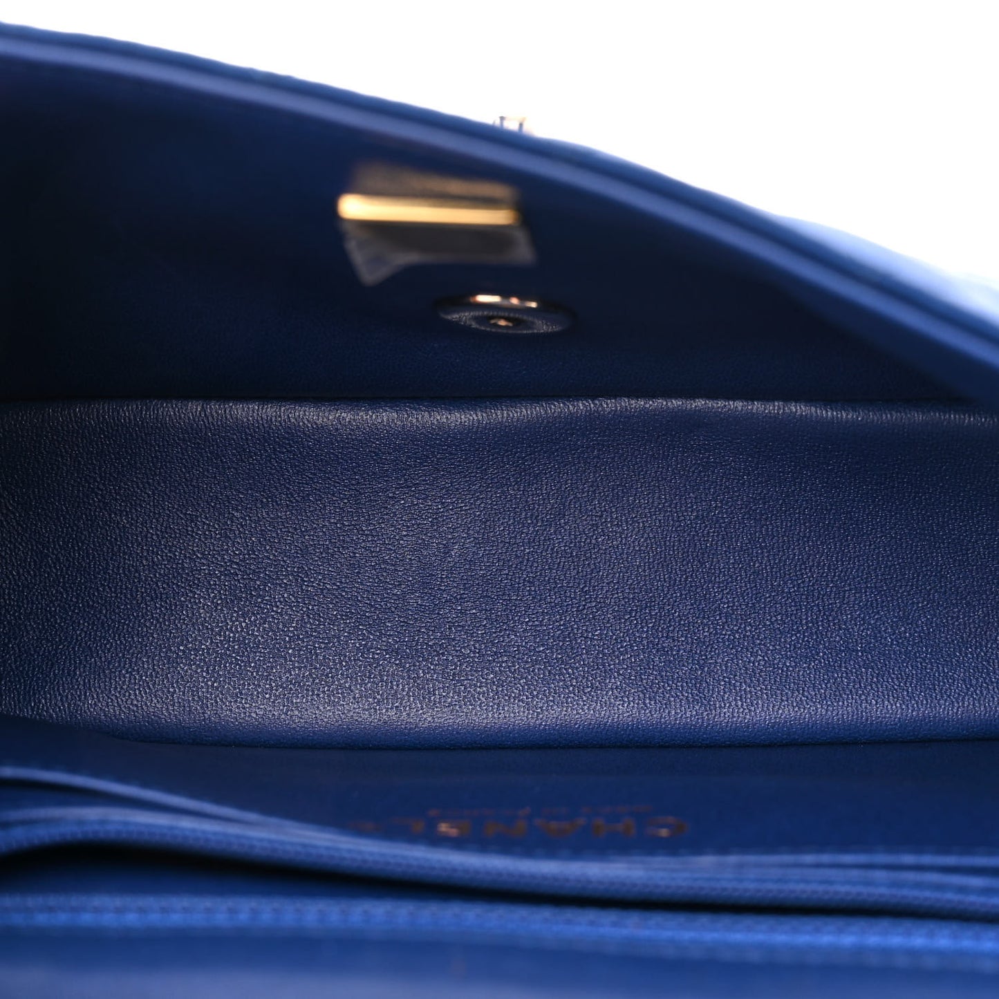 Satin Quilted Mini Rectangular Flap Blue