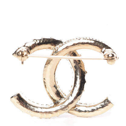 Chanel Enamel CC Brooch Gold Pearly White 3 of 5