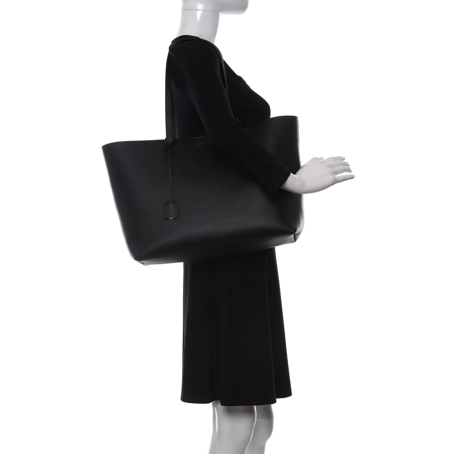 Calfskin Large Shopping Tote Black