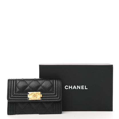 Chanel Caviar Quilted Boy Flap Card Holder Black 9 of 9