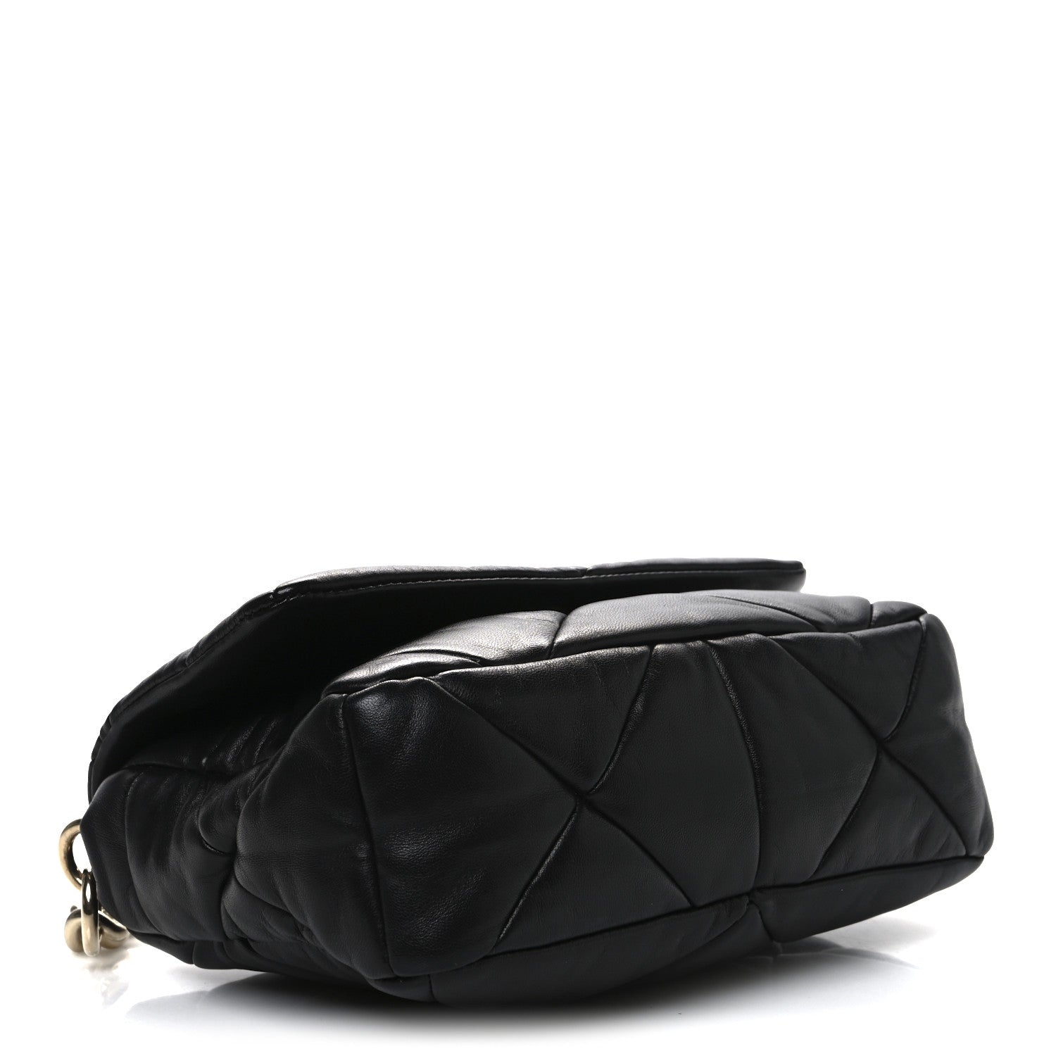 Prada Nappa Re-Nylon Triangle Quilted Patchwork System Flap Shoulder Bag Black 4 of 10