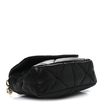 Prada Nappa Re-Nylon Triangle Quilted Patchwork System Flap Shoulder Bag Black 4 of 10