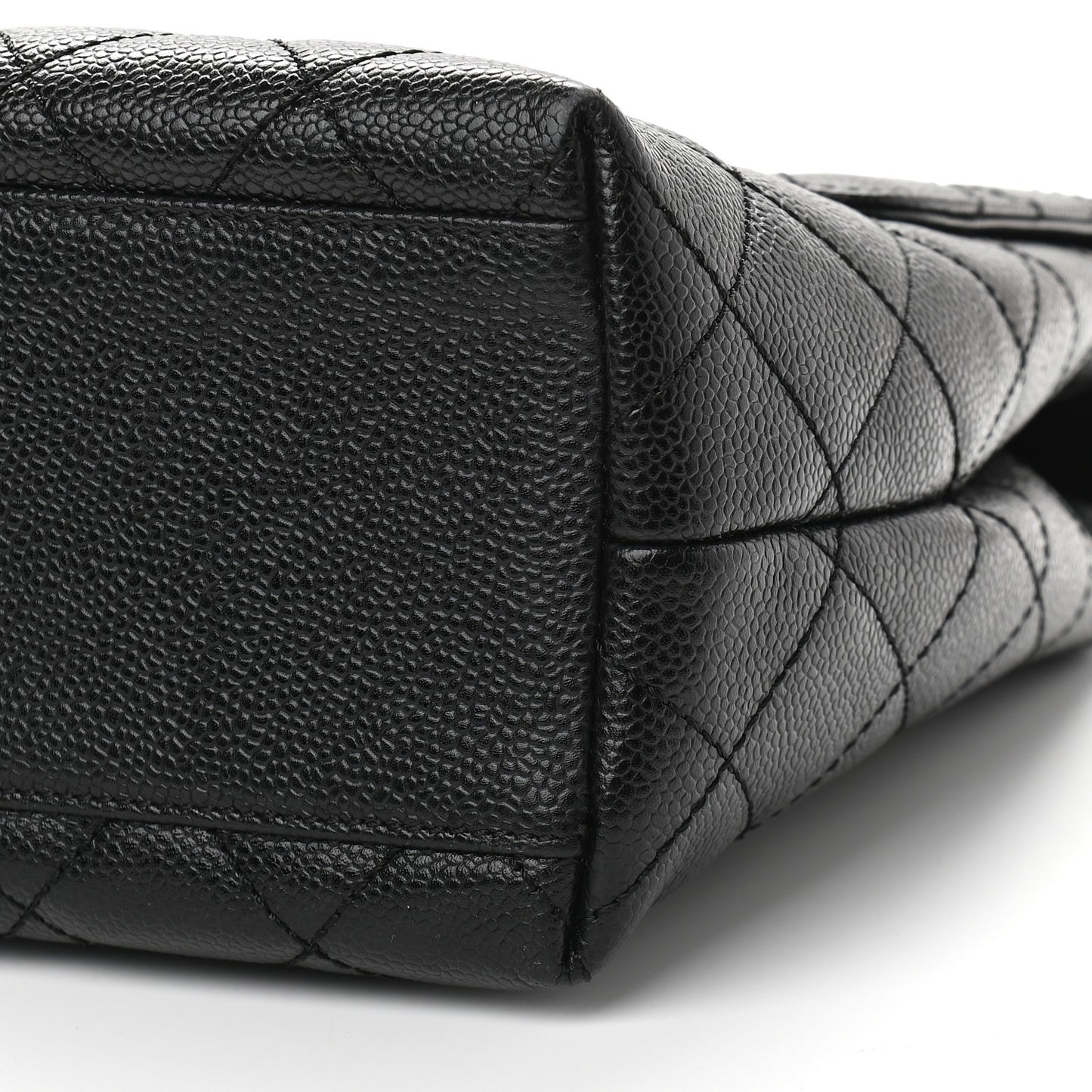 Caviar Quilted Jumbo Kelly Flap Black