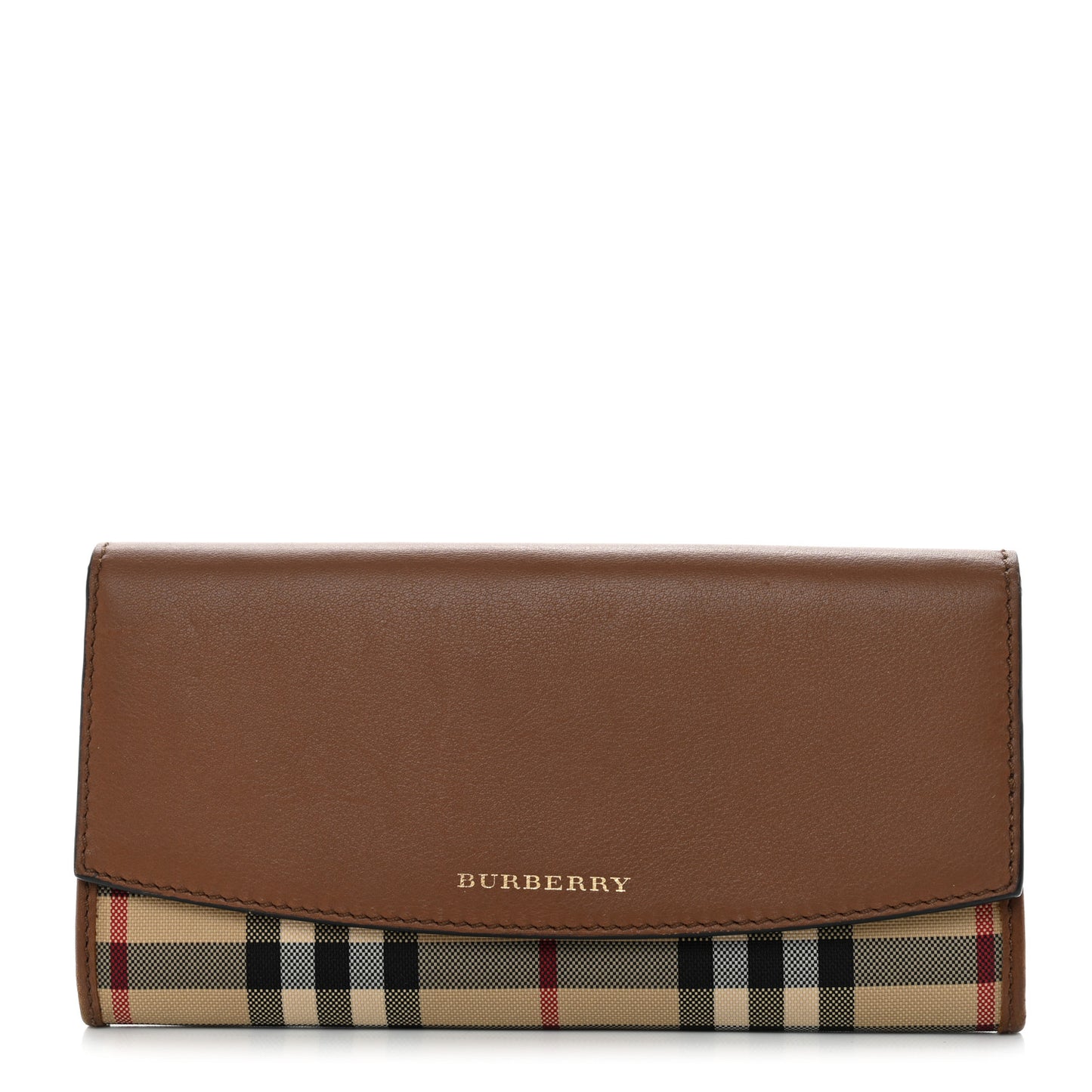 Calfskin Horseferry Check Porter Continental Wallet Tan