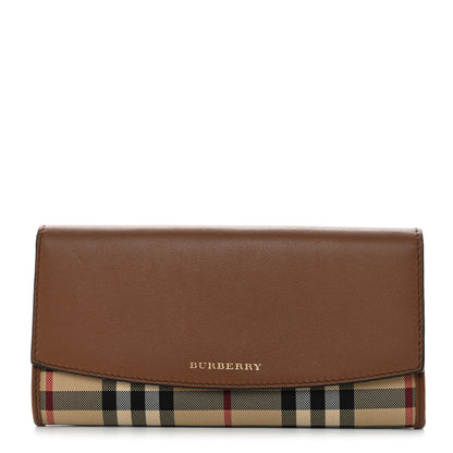Burberry Calfskin Horseferry Check Porter Continental Wallet Tan 1 of 11