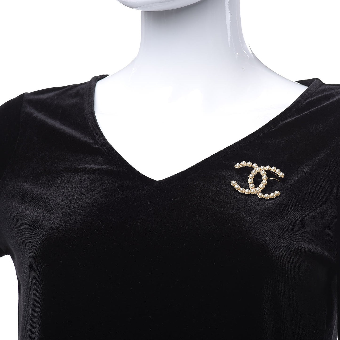 Pearl CC Brooch Gold