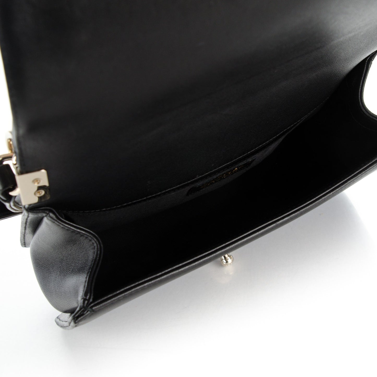 Lambskin Quilted Medium Boy Flap Black