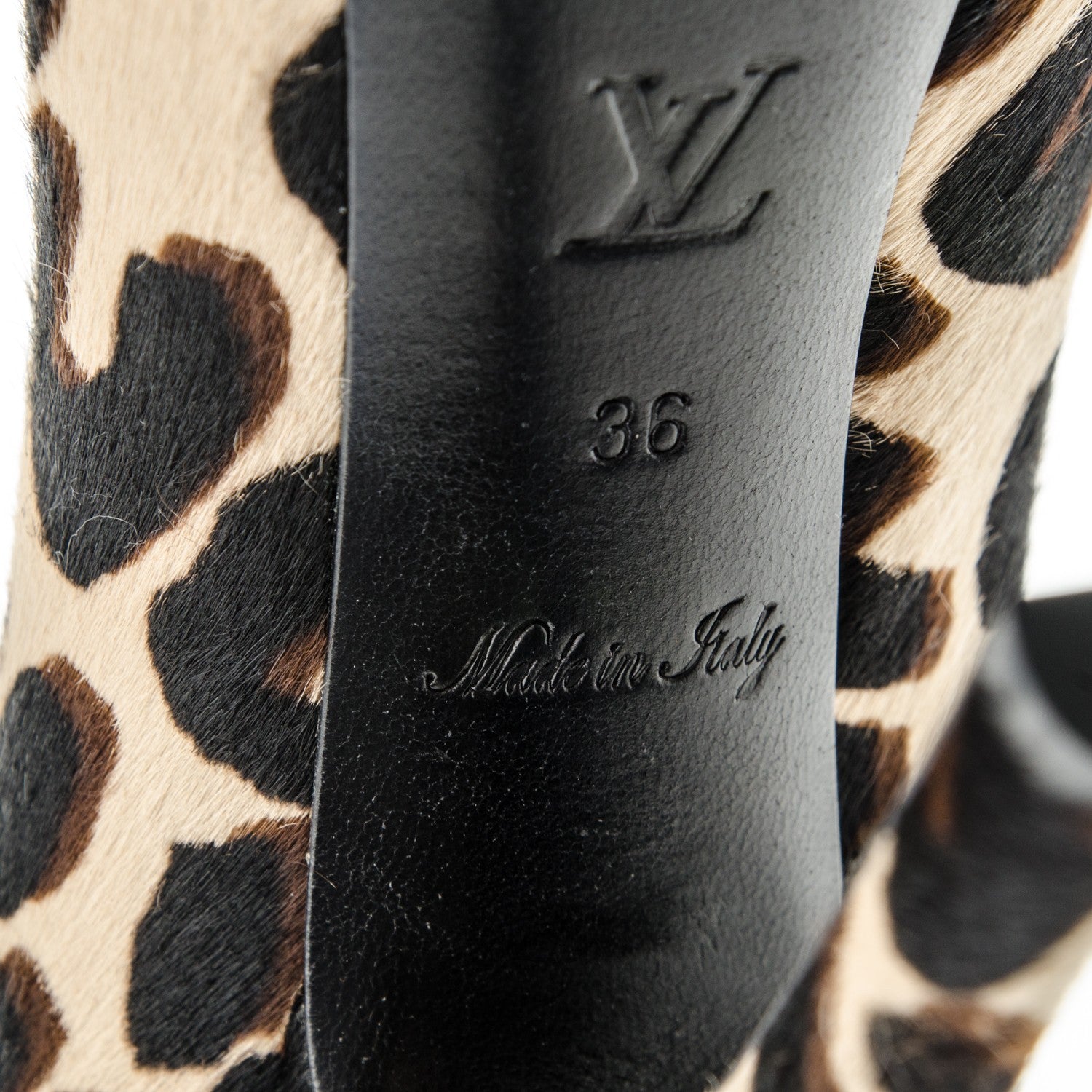 Louis Vuitton Pony Hair Oh Really Peep Toe Pumps 36 Leopard 7 of 9
