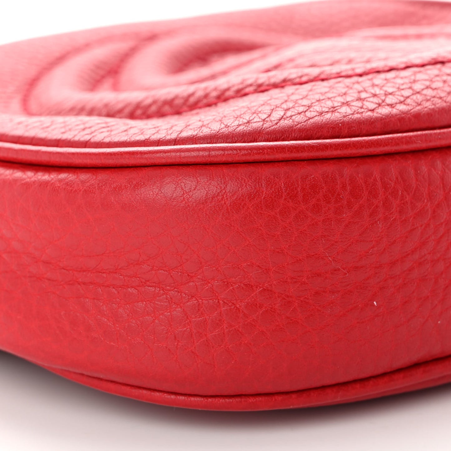Pebbled Calfskin Mini Soho Chain Bag Tabasco Red