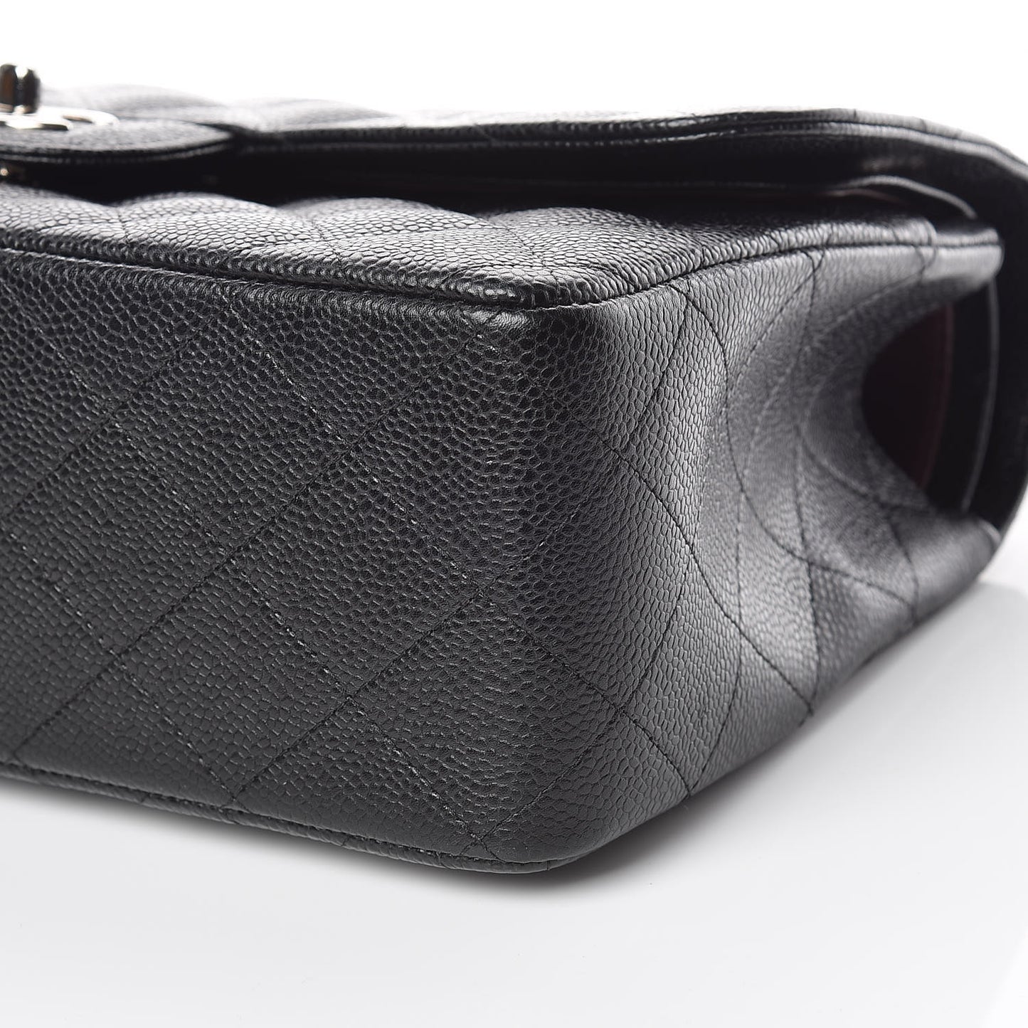 Caviar Quilted Jumbo Double Flap Black