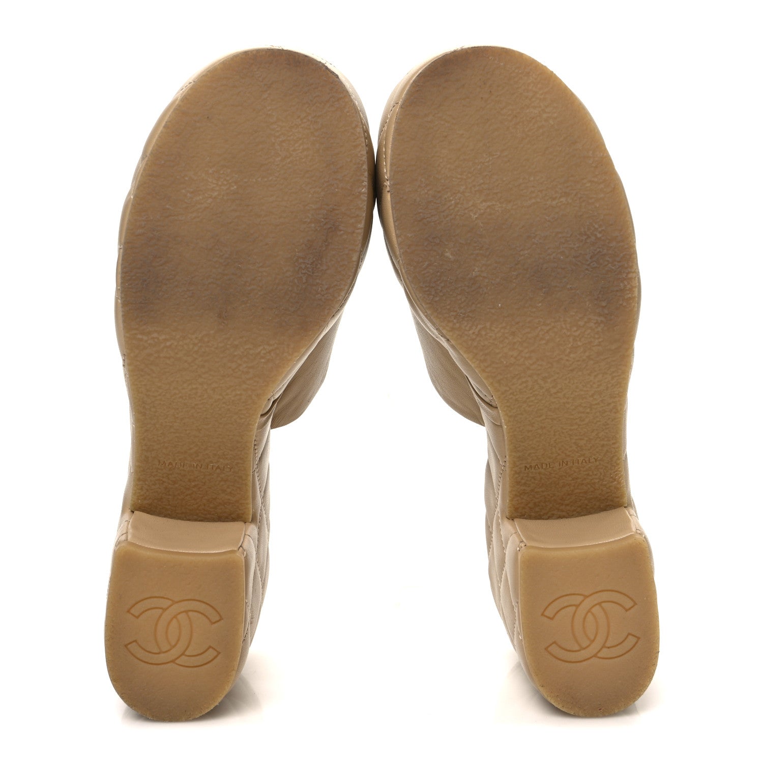 Chanel Lambskin Quilted CC Platform Mules 39 Beige 7 of 10