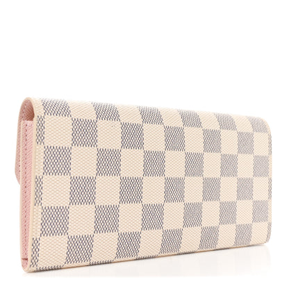 Louis Vuitton Damier Azur Emilie Wallet Rose Ballerine 3 of 7
