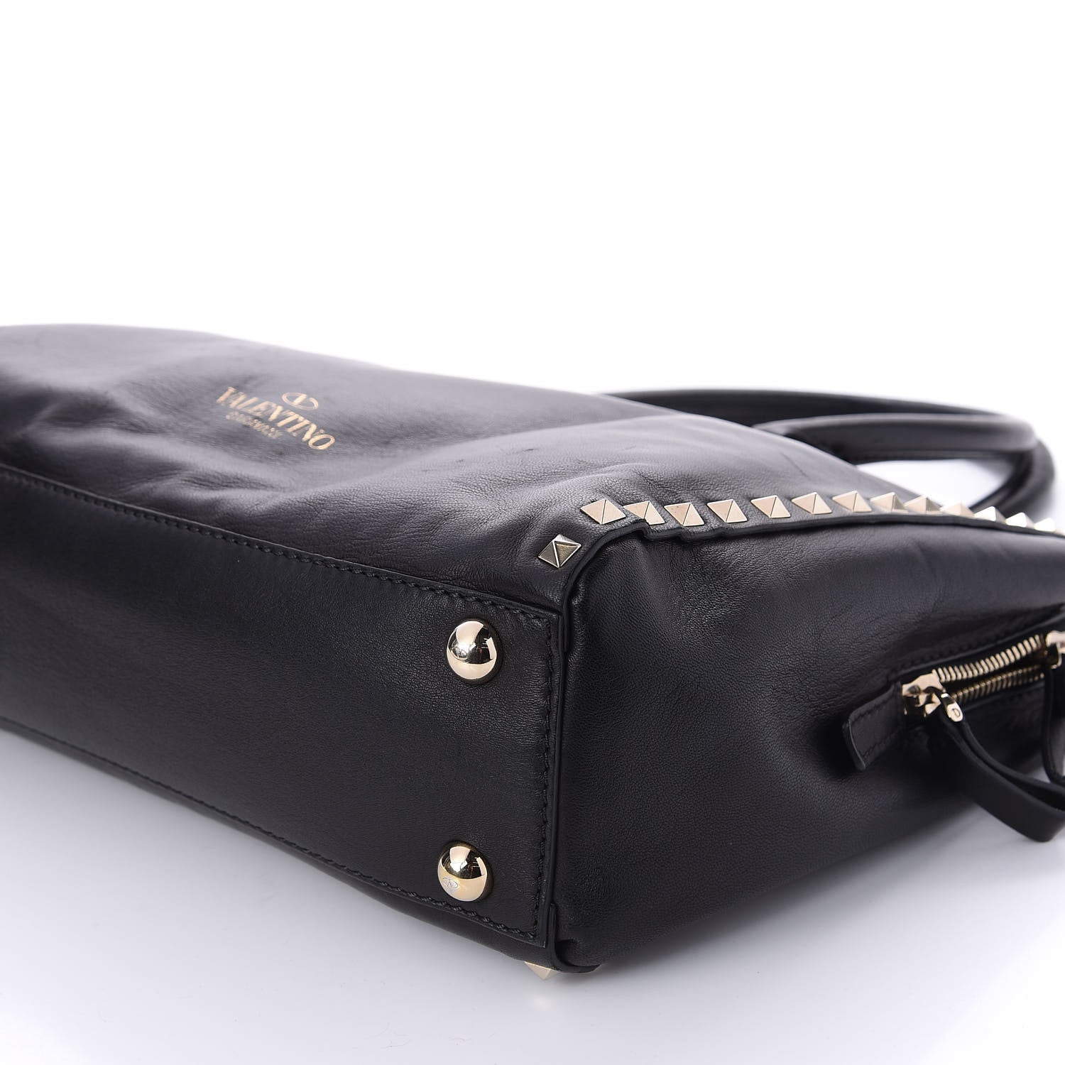 Valentino Garavani Vitello Small Rockstud Top Handle Tote Black 8 of 16