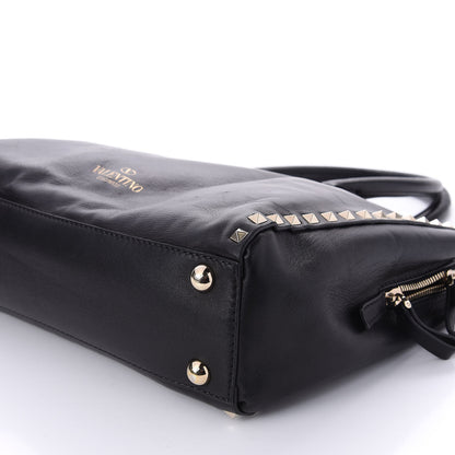 Valentino Garavani Vitello Small Rockstud Top Handle Tote Black 8 of 16