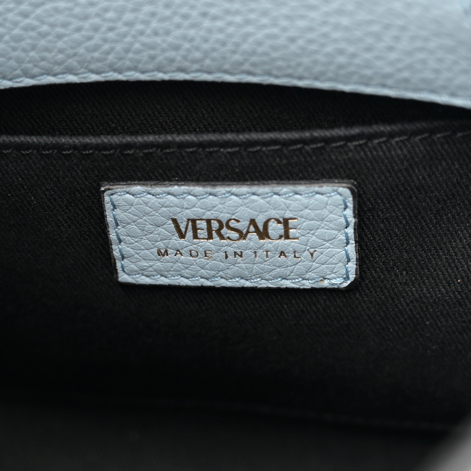 Versace Calfskin Vitello Virtus Hobo Light Blue 6 of 10