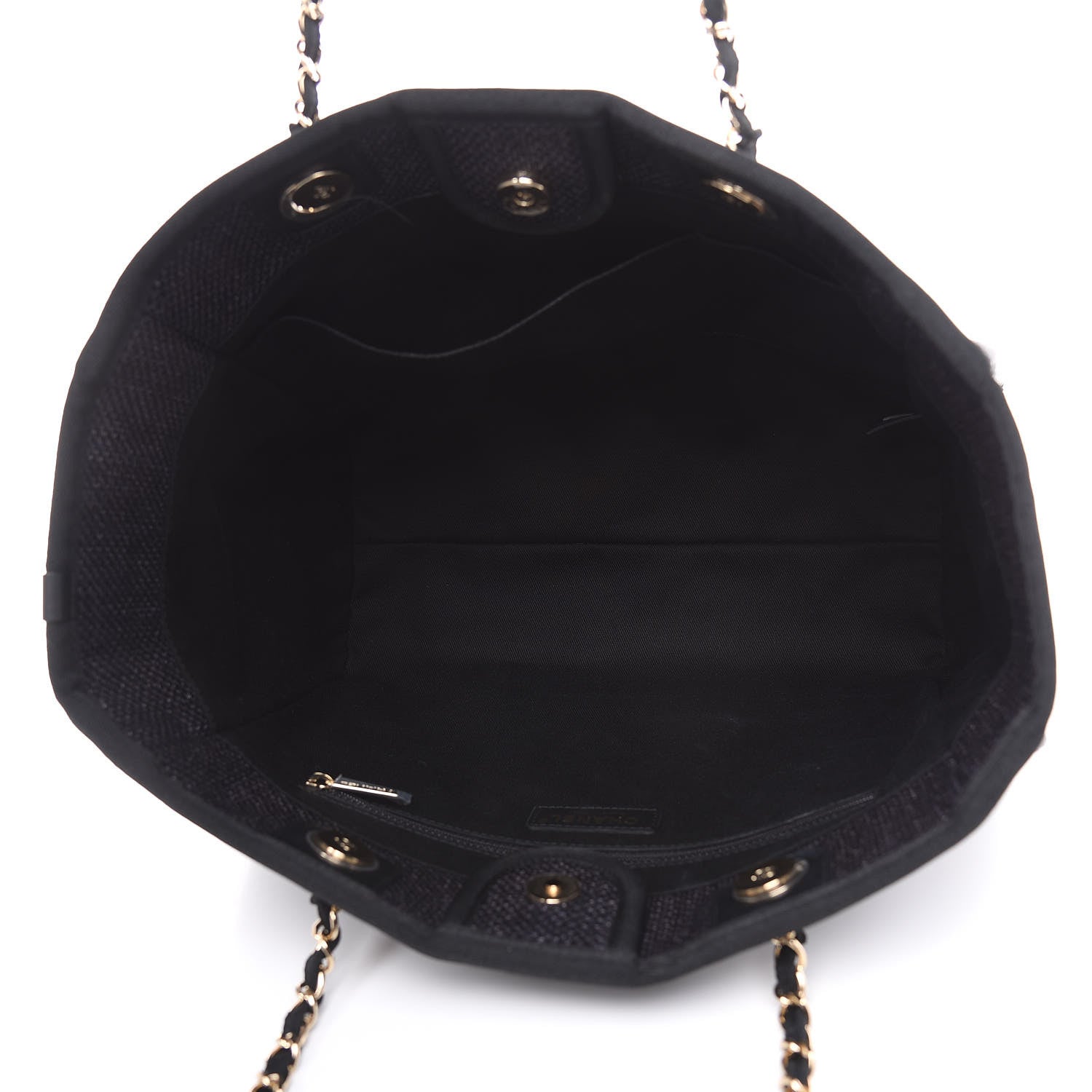 Chanel Woven Straw Raffia Small Deauville Tote Black 5 of 11