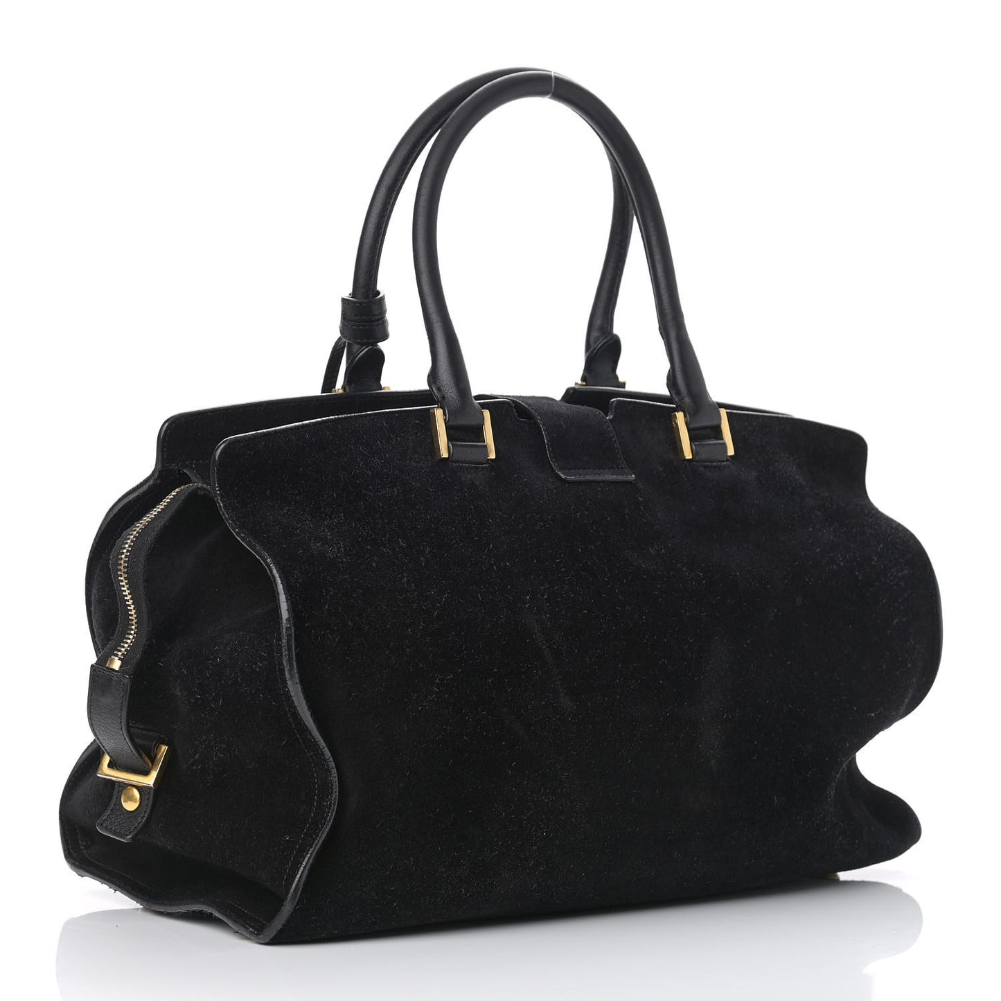 Suede Small Classic Y Cabas Black