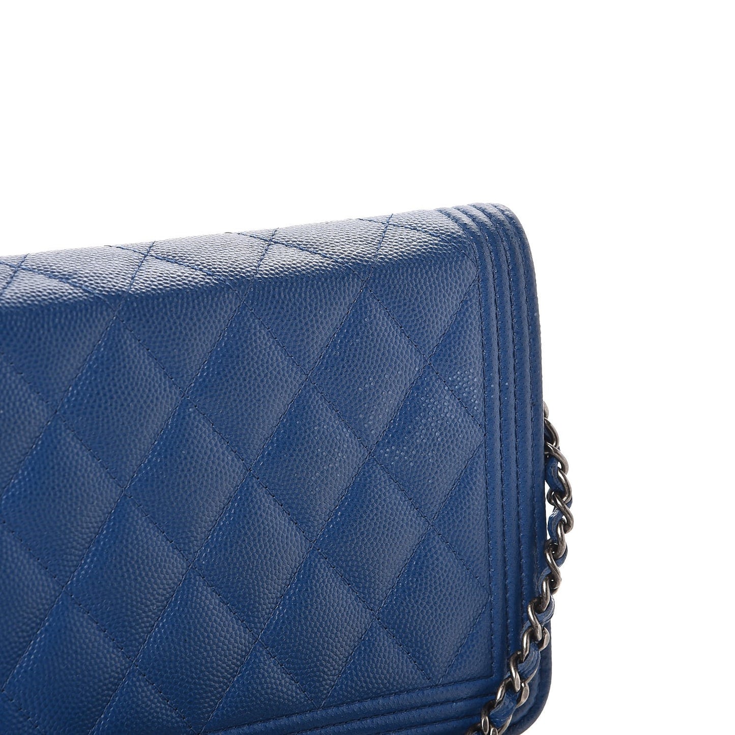 Caviar Quilted Boy Wallet On Chain WOC Blue