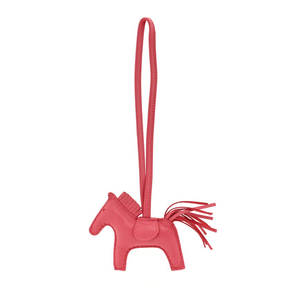Hermes Milo Lambskin Grigri Rodeo Horse Bag Charm PM Rose Azalee 1 of 4